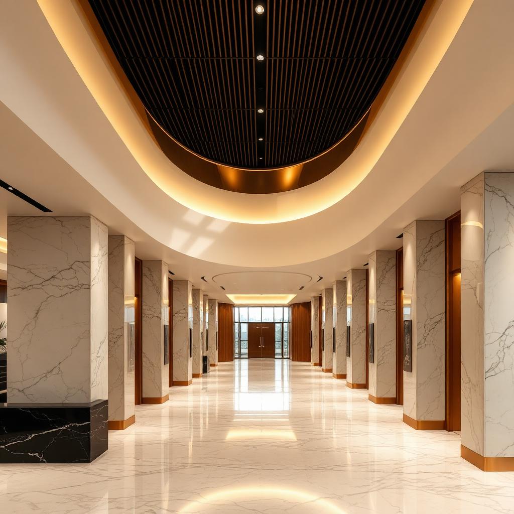 Elegant NCS office interior with marble and gold accents